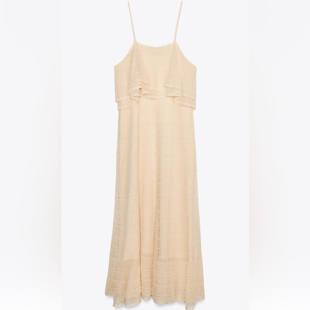POINTELLE KNIT RUFFLE DRESS - Picture 7 of 10